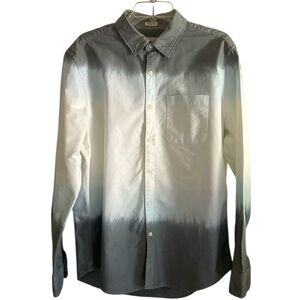 American Eagle Men’s 100% Cotton Long Sleeve Button Down Ombré Shirt Size Large